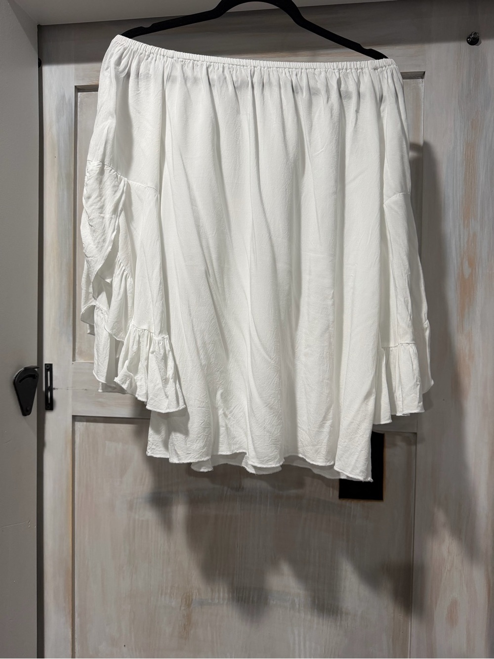 Altar'd State White Off-Shoulder Ruffle Tunic Top - Picture 2 of 4